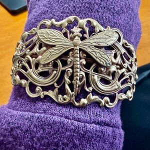 Dragonfly Filigree Cuff Bracelet